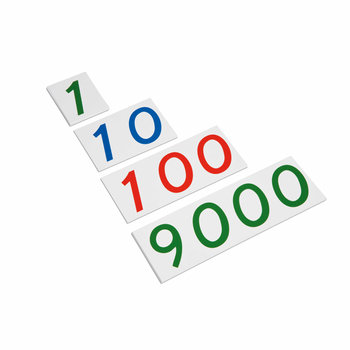 Large number cards 1-9000 plastic