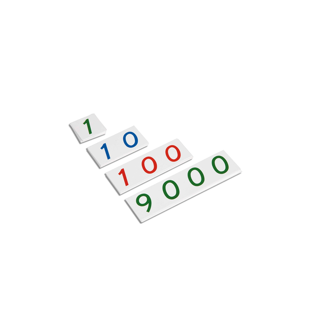 Small number cards 1-9000 plastic