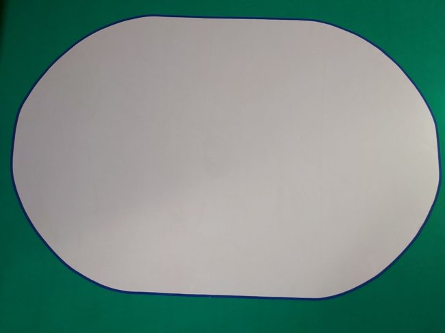 ellipse-shaped mat