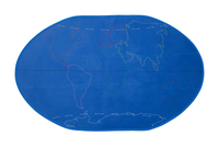 MAP OF THE WORLD - BIG - WITH EMBROIDERED OUTLINES OF THE CONTINENTS