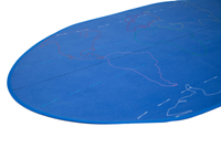 MAP OF THE WORLD - BIG - WITH EMBROIDERED OUTLINES OF THE CONTINENTS