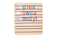 Movable alphabet mat 3 lines -- layout as in a notebook -- (printed letters)