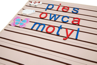 Movable alphabet mat 3 lines -- layout as in a notebook -- (printed letters)