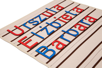 Movable alphabet mat 3 lines -- layout as in a notebook -- (printed letters)