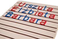 Movable alphabet mat 3 lines -- layout as in a notebook -- (printed letters)