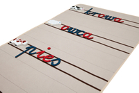 Movable alphabet mat -- in 3 lines -- spaced -- (written letters)
