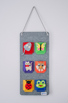 Felt Wall Hanging – DIY Mobile Phone Organizer (6 pockets + decorative elements)