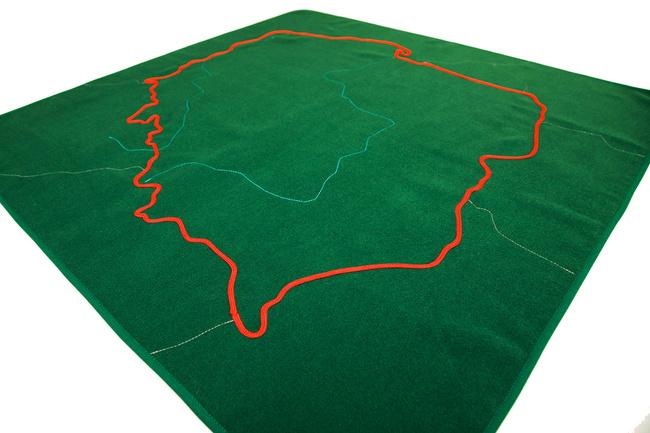 Map of Poland - contour and auxiliary stitching - SMALL