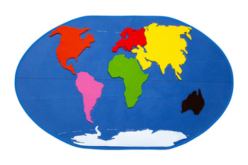 MAPA ŚWIATA -- DUŻA -- Z WYSZYTYMI KONTURAMI KONTYNENTÓW