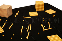 Math mat for organizing gold material - black
