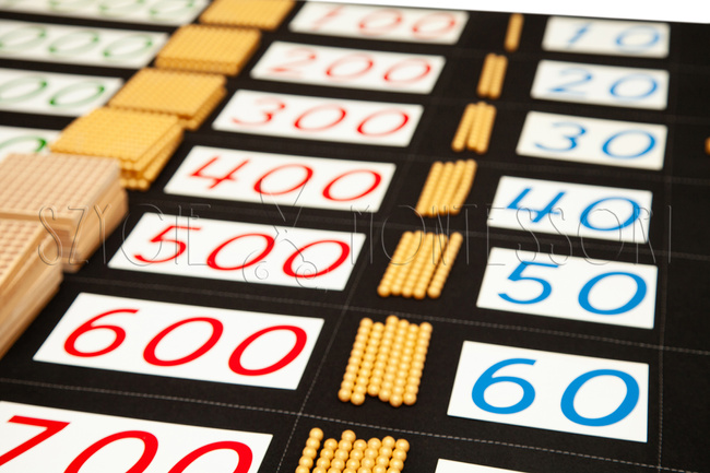 Mat for large math cards and quantities - black