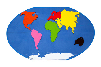 WORLD MAP - BIG - WITHOUT EMBROIDERED CONTINENT OUTLINES
