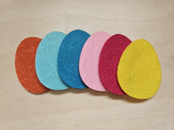 felt eggs 6 cm - set of 6 pieces