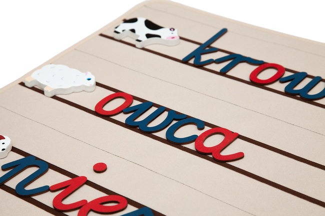 Movable alphabet mat -- 3 lines -- notebook layout -- (written letters)