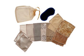 Set of fabrics with an eye band - sensory exercises