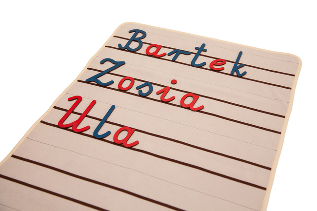 Bewegliche Alphabetmatte – 3 Zeilen – Notizbuch-Layout – (geschriebene Buchstaben)