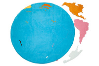 GREAT MAP OF THE WORLD - 2 HEMISPHERES