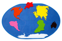 A small map of the world with the contours of the continents