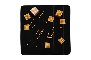 Mathematte zum Organisieren von goldenem Material - schwarz