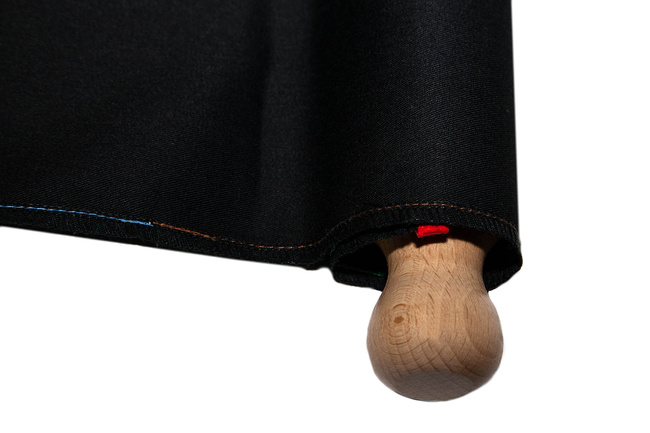 Black ribbon - short - with coloured stitching