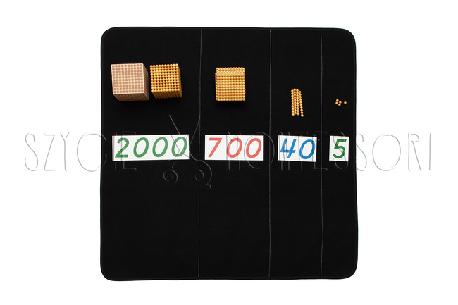 Math mat for organizing gold material - black