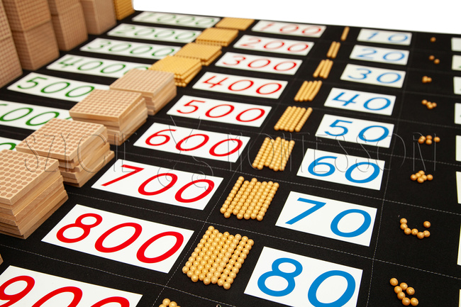 Mat for large math cards and quantities - black