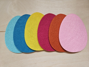 felt eggs 10 cm - set of 6 pieces
