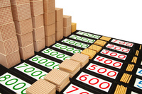 Mat for large math cards and quantities - black