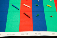 Addition math mat using colored pearls (with 3 guides)