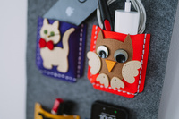 Felt Wall Hanging – DIY Mobile Phone Organizer (6 pockets + decorative elements)