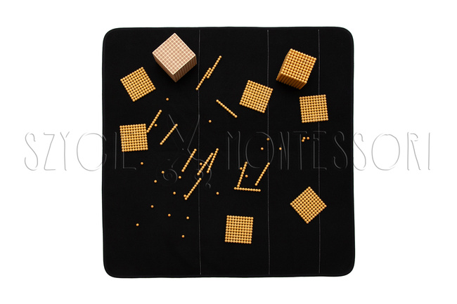 Math mat for organizing gold material - black