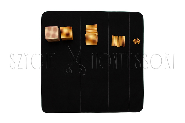 Math mat for organizing gold material - black