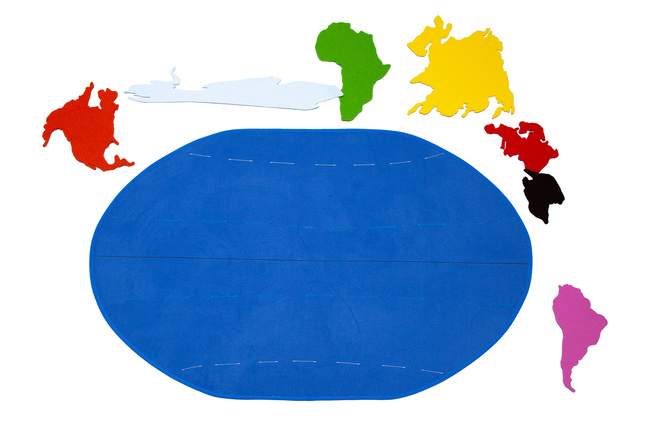 WORLD MAP - BIG - WITHOUT EMBROIDERED CONTINENT OUTLINES