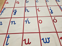 Alphabet mat - written letters - vowels consonants - red ribbon