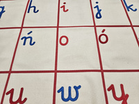 Alphabet mat - written letters - vowels consonants - red ribbon