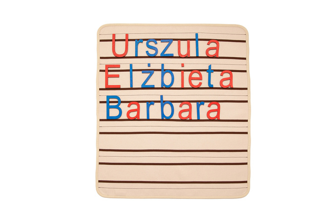 Movable alphabet mat 3 lines -- layout as in a notebook -- (printed letters)