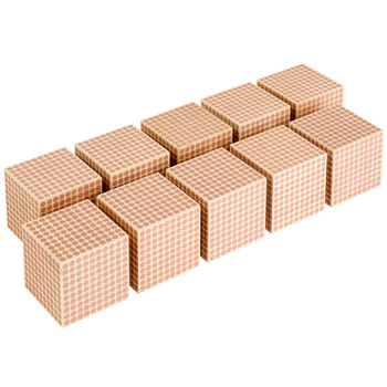 Wooden Cube Of 1000: Set Of 10