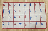 Alphabet mat - written letters - vowels consonants - red ribbon