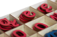 Bewegliches Alphabet – Schreibschrift – kleine und GROßE Buchstaben, 268 Stück