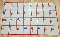 Alphabet mat - written letters - vowels consonants - red ribbon