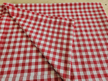Baumwolltischdecke - rot kariert - 80cm x 80cm