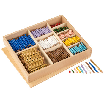 Colorful pearls in a box