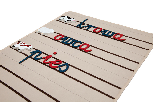 Movable alphabet mat -- 3 lines -- notebook layout -- (written letters)