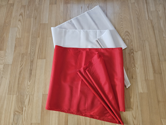 pasy w barwach narodowych biało - czerwone do układu tanecznego  50cm x 250cm