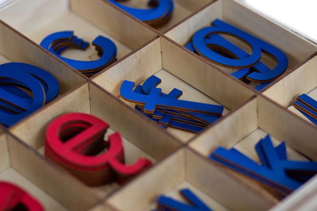 Bewegliches Alphabet – gedruckte Kleinbuchstaben (210 Stück)