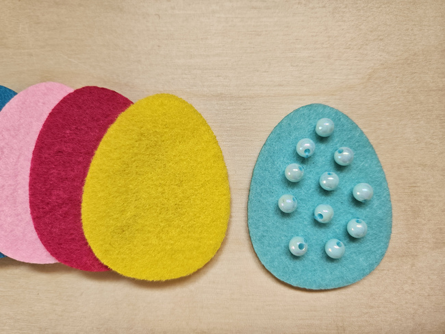 felt eggs 6 cm - set of 6 pieces