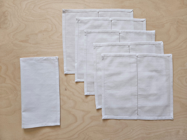 Meal Napkins – White Cotton – Set of 6