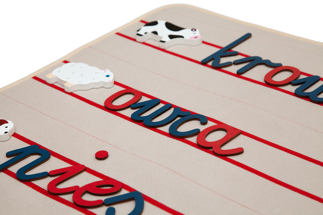 Movable alphabet mat -- 3 lines -- notebook layout -- (written letters)