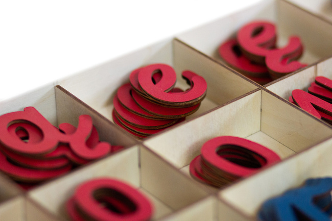 Bewegliches Alphabet – Schreibschrift – kleine und GROßE Buchstaben, 268 Stück