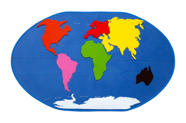 Mała mapa świata z konturami kontynentów